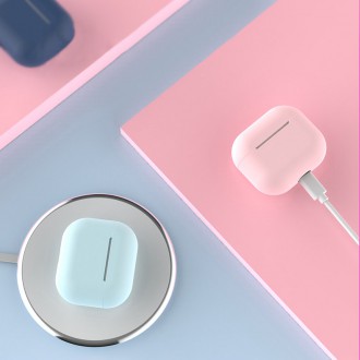 Pouzdro pro AirPods 3 Silikonový měkký kryt sluchátek tmavě modrý (pouzdro C)