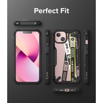Ringke Fusion X Design durable PC Case with TPU Bumper for iPhone 13 black (Ticket band) (FXD545E43)