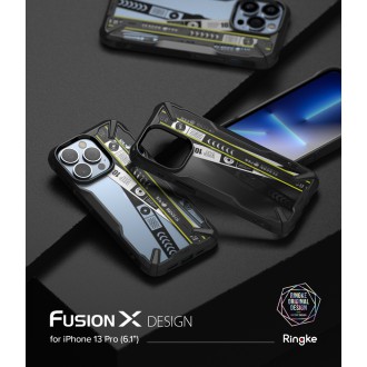 Ringke Fusion X Design durable PC Case with TPU Bumper for iPhone 13 Pro black (Ticket band) (FXD550E43)