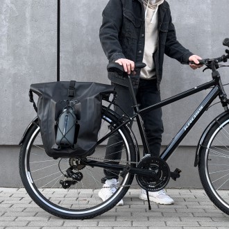 Wozinsky waterproof bicycle bag trunk pannier 25l black (WBB24BK)