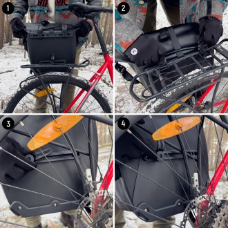 Wozinsky waterproof bicycle bag trunk pannier 25l black (WBB24BK)