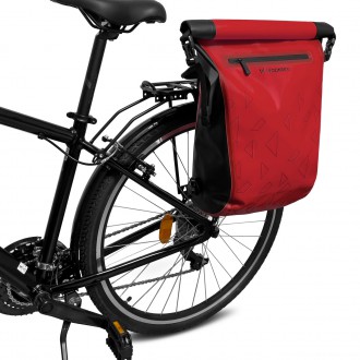 Wozinsky waterproof backpack for bicycle trunk bike bag 2in1 23l red (WBB31RE)