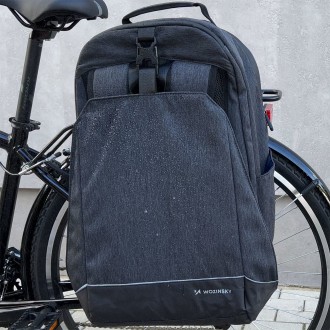 Wozinsky bicycle luggage carrier bicycle backpack with a frame 2in1 30l black (WBB33BK)