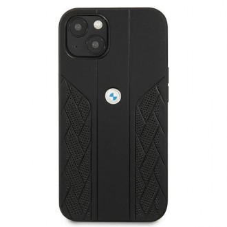 Etui BMW BMHCP13MRSPPK iPhone 13 6,1" czarny/black hardcase Leather Curve Perforate