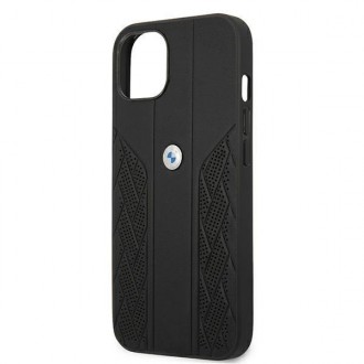 Etui BMW BMHCP13MRSPPK iPhone 13 6,1" czarny/black hardcase Leather Curve Perforate