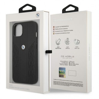 Etui BMW BMHCP13MRSPPK iPhone 13 6,1" czarny/black hardcase Leather Curve Perforate