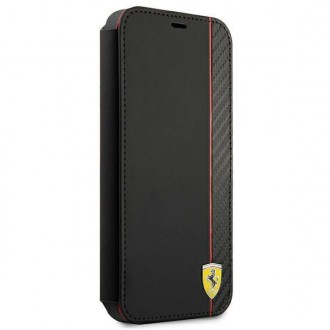 Ferrari FESAXFLBKP13SBK iPhone 13 mini 5,4&quot; černá/černá kniha On Track Carbon Stripe