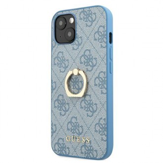 Guess GUHCP13S4GMRBL iPhone 13 mini 5,4&quot; modro/modrý pevný obal 4G s kroužkovým stojánkem