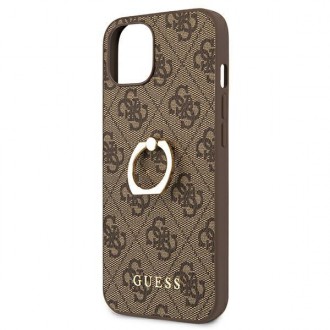 Guess GUHCP13S4GMRBR iPhone 13 mini 5,4&quot; hnědý/hnědý pevný obal 4G s kroužkovým stojánkem