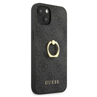 Guess GUHCP13S4GMRGR iPhone 13 mini 5,4&quot; šedý/šedý pevný obal 4G s kroužkovým stojánkem