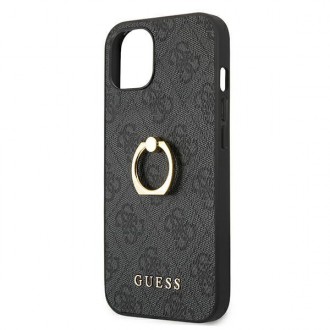 Guess GUHCP13S4GMRGR iPhone 13 mini 5,4&quot; šedý/šedý pevný obal 4G s kroužkovým stojánkem