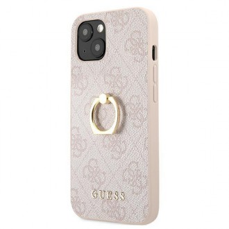 Guess GUHCP13S4GMRPI iPhone 13 mini 5,4&quot; růžový/růžový pevný obal 4G s kroužkovým stojánkem