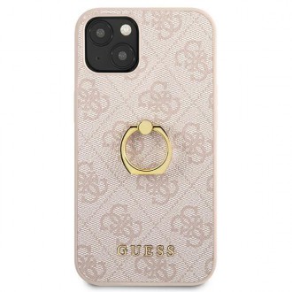 Guess GUHCP13S4GMRPI iPhone 13 mini 5,4&quot; růžový/růžový pevný obal 4G s kroužkovým stojánkem