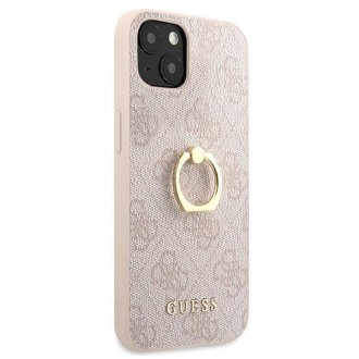 Guess GUHCP13S4GMRPI iPhone 13 mini 5,4&quot; růžový/růžový pevný obal 4G s kroužkovým stojánkem
