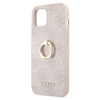 Guess GUHCP13S4GMRPI iPhone 13 mini 5,4&quot; růžový/růžový pevný obal 4G s kroužkovým stojánkem