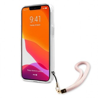 Guess GUHCP13SKMABPI iPhone 13 mini 5,4&quot; růžové/růžové pevné pouzdro Marble Strap Collection