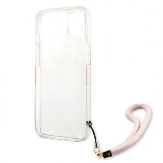 Guess GUHCP13SKMABPI iPhone 13 mini 5,4&quot; růžové/růžové pevné pouzdro Marble Strap Collection