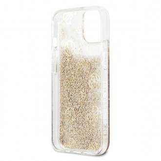 Guess GUHCP13SLGPEGO iPhone 13 mini 5,4&quot; zlatý/zlatý pevný obal Pivoňka Liquid Glitter