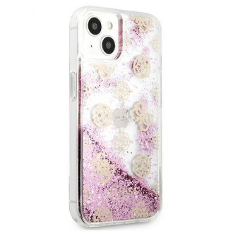 Guess GUHCP13SLGPEPI iPhone 13 mini 5,4&quot; růžové/růžové pevné pouzdro Pivoňka Liquid Glitter