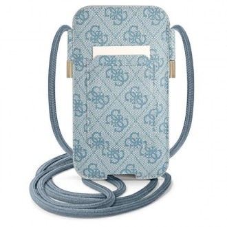 Guess kabelka GUPHL4GDBL 6,7&quot; modro/modré pevné pouzdro 4G Stripe