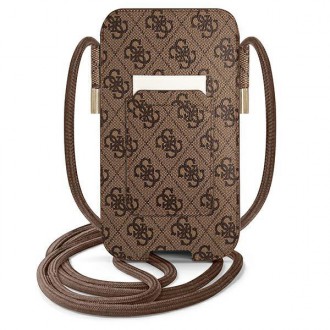 Guess kabelka GUPHM4GDBR 6,1&quot; hnědé/hnědé pevné pouzdro 4G Stripe