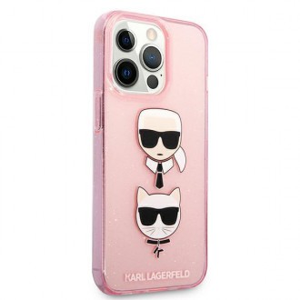 Karl Lagerfeld KLHCP13LKCTUGLP iPhone 13 Pro / 13 6,1" różowy/pink hardcase Glitter Karl`s & Choupette