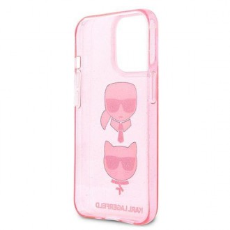 Karl Lagerfeld KLHCP13LKCTUGLP iPhone 13 Pro / 13 6,1" różowy/pink hardcase Glitter Karl`s & Choupette