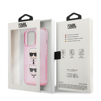 Karl Lagerfeld KLHCP13LKCTUGLP iPhone 13 Pro / 13 6,1" różowy/pink hardcase Glitter Karl`s & Choupette