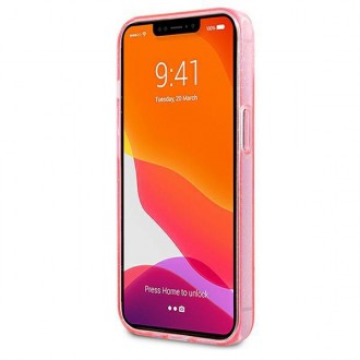 Karl Lagerfeld KLHCP13MKCTUGLP iPhone 13 6,1&quot; růžový/růžový pevný obal Glitter Karl`s &amp; Choupette