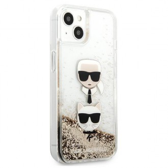 Karl Lagerfeld KLHCP13SKICGLD iPhone 13 mini 5,4" złoty/gold hardcase Liquid Glitter Karl&Choupette Head