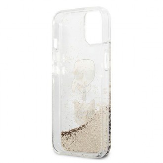 Karl Lagerfeld KLHCP13SKICGLD iPhone 13 mini 5,4" złoty/gold hardcase Liquid Glitter Karl&Choupette Head