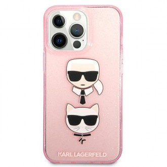 Karl Lagerfeld KLHCP13XKCTUGLP iPhone 13 Pro Max 6,7 &quot;pink / pink hardcase Glitter Karl`s &amp; Choupette