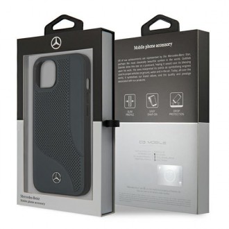 Mercedes MEHCP13MCDONA iPhone 13 6,1" granatowy/navy hardcase Leather Perforated Area