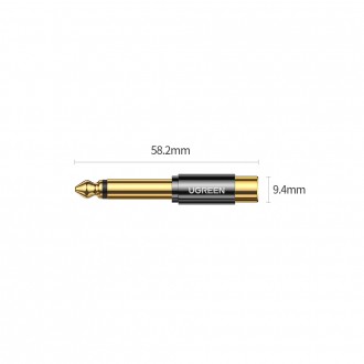 Ugreen 6.35mm jack adapter (male) to RCA (female) gold (AV169 80731)