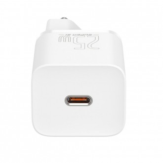 Baseus Super Si 1C fast wall charger USB Type C 25W Power Delivery Quick Charge white (CCSP020102)