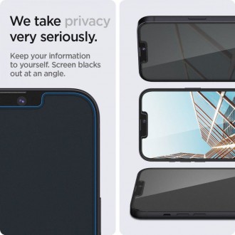 Tvrzené sklo Spigen GLAS.TR &quot;EZ FIT&quot; 2 BALENÍ IPHONE 13 / 13 PRO OCHRANA OSOBNÍCH ÚDAJŮ