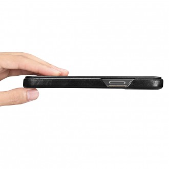 iCarer Curved Edge Vintage Folio Leather Case iPhone 13 Pro Black (RIX1303-BK)