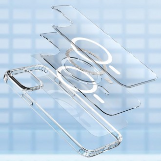 Kingxbar PQY Crystal Series Magnetic Case for iPhone 13 Pro Max Housing Clear Cover (MagSafe Compatible)