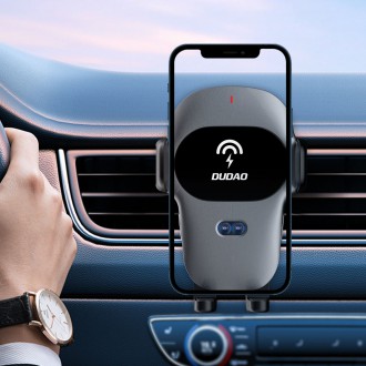 Dudao car holder with built-in Qi wireless charger 15W gray (F20xs)