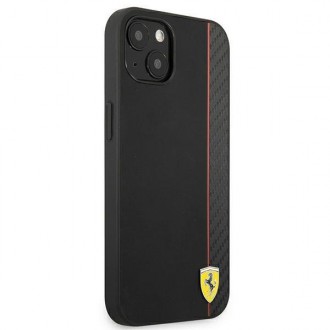 Ferrari FESAXHCP13MBK iPhone 13 6,1&quot; černo/černý pevný obal On Track Carbon Stripe