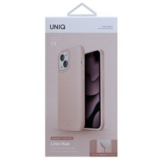 UNIQ etui Lino Hue iPhone 13 6,1" różowy/blush pink MagSafe