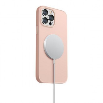 UNIQ etui Lino Hue iPhone 13 Pro / 13 6,1" różowy/blush pink MagSafe