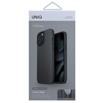 UNIQ etui Lino Hue iPhone 13 Pro Max 6,7" szary/charcoal grey MagSafe