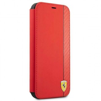 Ferrari FESAXFLBKP13SRE iPhone 13 mini 5,4&quot; červená/červená kniha On Track Carbon Stripe
