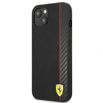 Ferrari FESAXHCP13SBK iPhone 13 mini 5,4&quot; černo/černé pevné pouzdro On Track Carbon Stripe