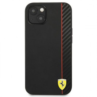 Ferrari FESAXHCP13SBK iPhone 13 mini 5,4&quot; černo/černé pevné pouzdro On Track Carbon Stripe