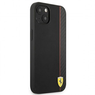 Ferrari FESAXHCP13SBK iPhone 13 mini 5,4&quot; černo/černé pevné pouzdro On Track Carbon Stripe