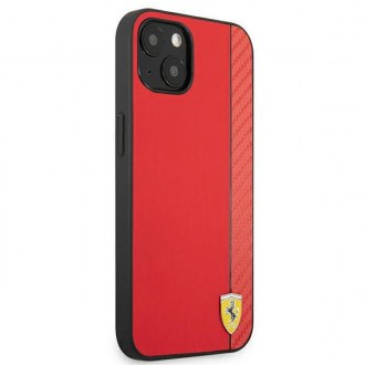 Ferrari FESAXHCP13SRE iPhone 13 mini 5,4&quot; červený/červený pevný obal On Track Carbon Stripe