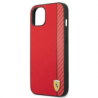 Ferrari FESAXHCP13SRE iPhone 13 mini 5,4&quot; červený/červený pevný obal On Track Carbon Stripe