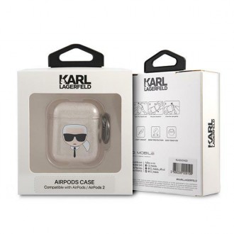 Karl Lagerfeld KLA2UKHGD AirPods cover złoty/gold Glitter Karl`s Head